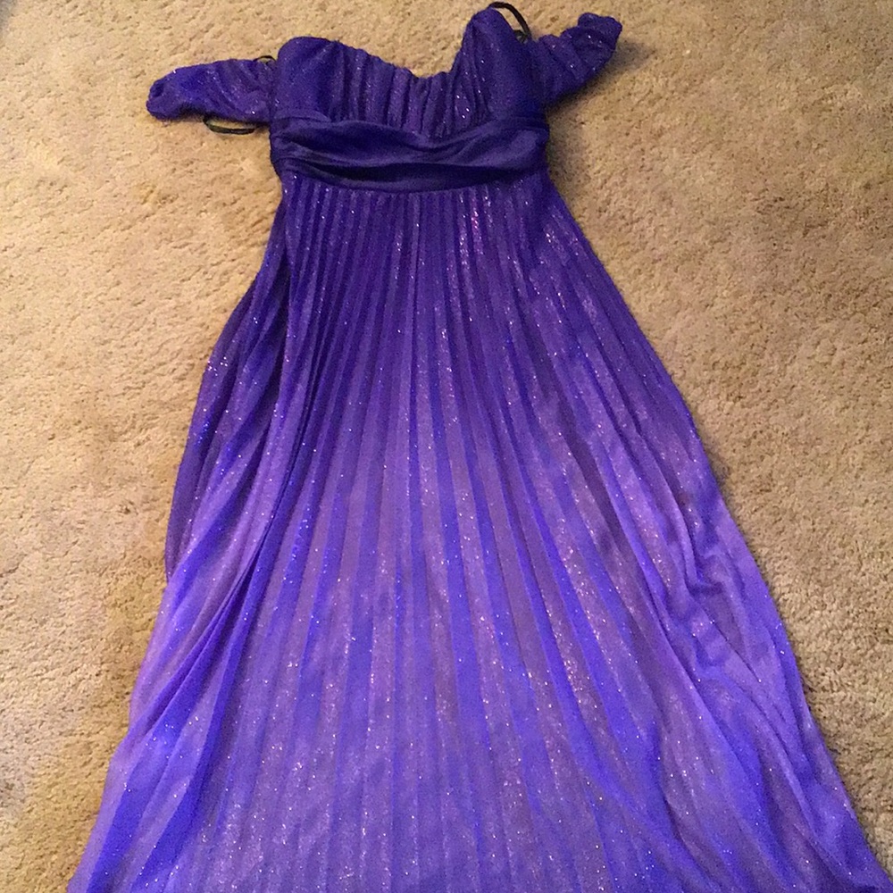 Purple sparkly ombré prom dress